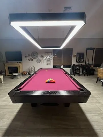Custom wood finish residential pool table light